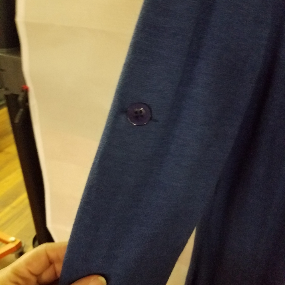 Cowl Neck Layered Sweater XXL Blue - Picture 3 of 9